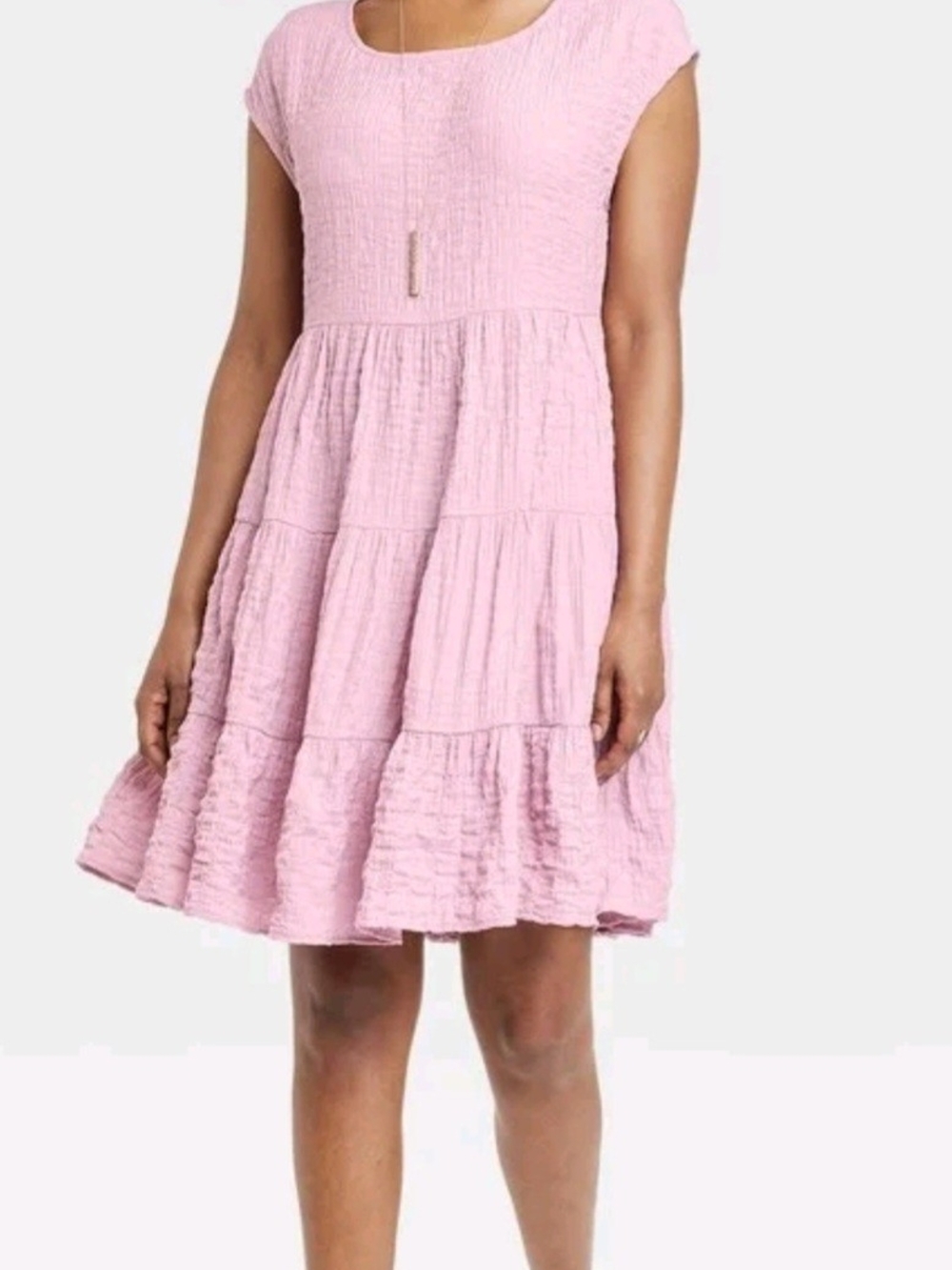 2 Knox Rose Dresses Blush Pink & Mint Green Tiered Short Sleeve Mini Dress